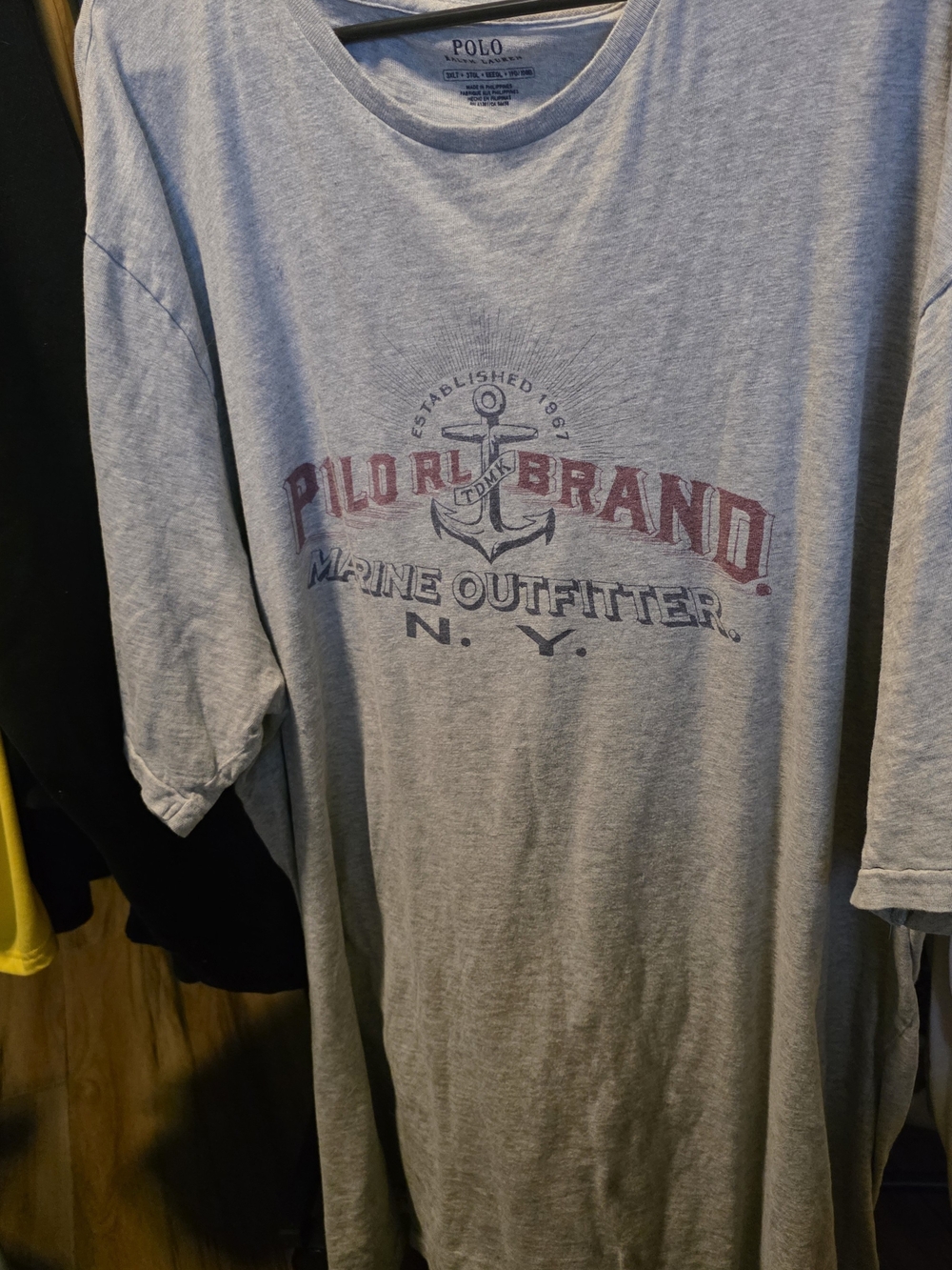 Gray Graphic Crewneck T-Shirt Polo 4xlt
